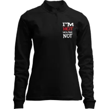 Лонгслив поло со стойкой I`m hot you are not